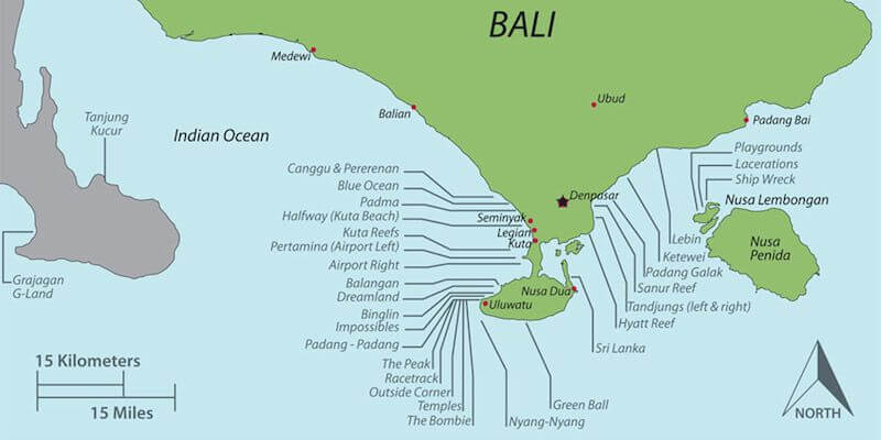 bali surf map